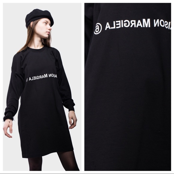 MM6 Maison Martin Margiela Dresses & Skirts - MM6 Maison Margela Wool LBD Reverse Logo Sz M